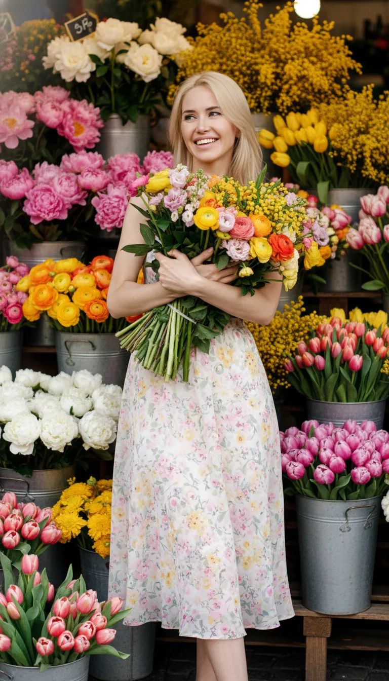 Цветочный рынок — AI-портрет VizGPT